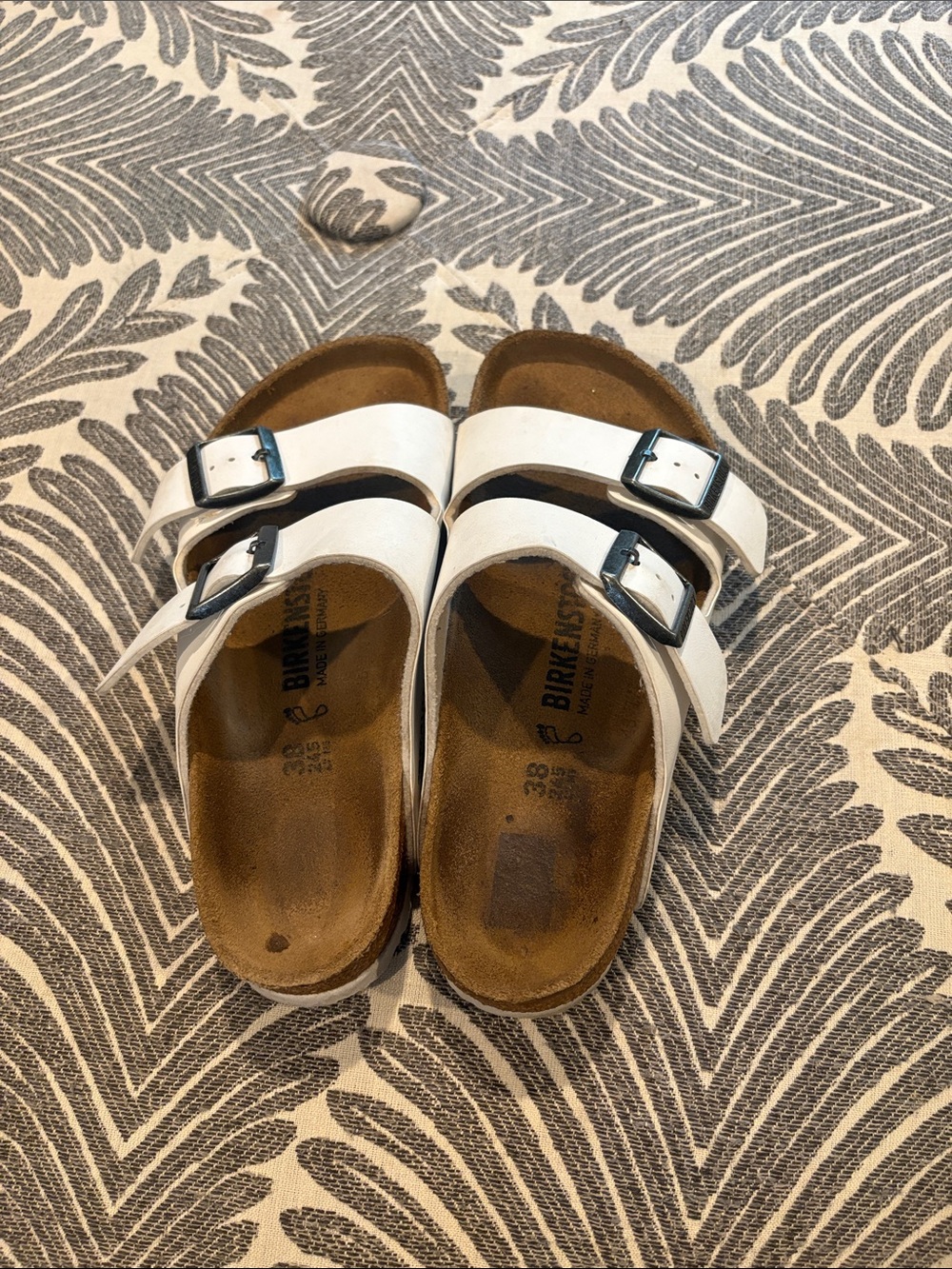 Birkenstock women’s White Double-Buckle Sandals